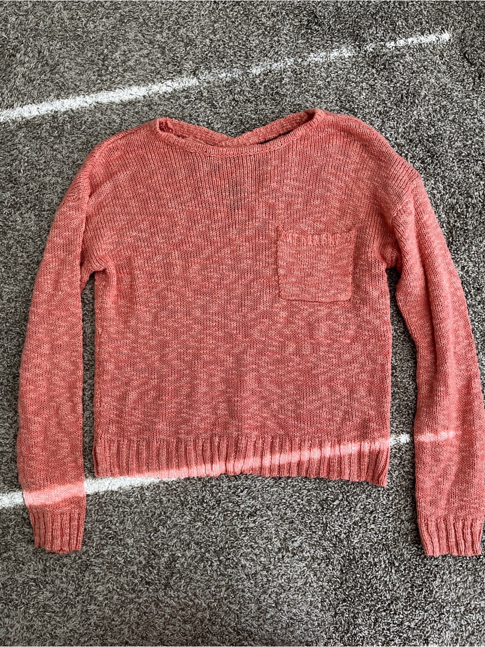 Urbanology Coral Criss Cross Back Sweater